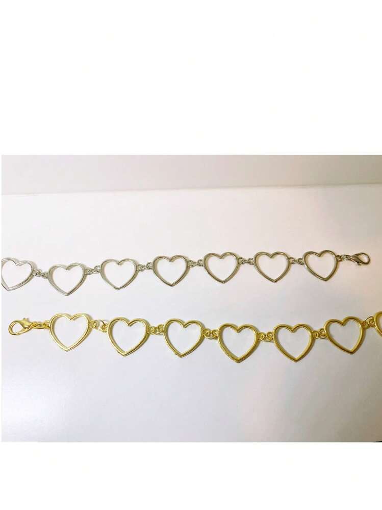 Heart Shape Belt Chain Fashion Decoration - Vàng - Xem 3