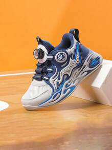 Zapatillas de baloncesto transpirables profesionales para niños, con entresuela de EVA - Parte superior de malla ligera para interiores/exteriores, para niños y niñas de 6 a 12 años, que proporcionan soporte de tobillo y amortiguación dinámica