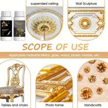 100mml Golden Leaf Adhesive, Water-Based Varnish, DIY Jewelry Making Supplies, Crafts & Sewing, Artistic Gilding Kit - Black - View 3