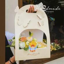 1/3/5件母亲节情人节婚礼教师节手持花盒纸蝴蝶结盒插花袋鲜花包装礼盒教师礼物教师答谢 - 禮盒 - 查看 4