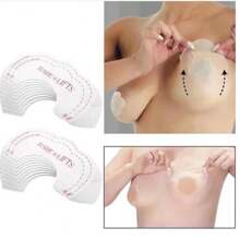 20-Piece Silicone Breast Adhesive Pads, Push-Up Effect, Invisible Adhesive, Breast Lift, Bare Lifts - 無色 - 查看 2