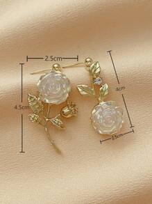 1 对金玫瑰形耳环，适合日常佩戴 - 金色 - 查看 5