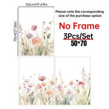 3 件套 3 幅植物花卉帆布艺术印刷品 - 水彩花卉墙壁海报 - 装饰艺术、极简主义、波西米亚风格 - 风景主题 - 适用于客厅、卧室、家庭办公室装饰 - 送给艺术爱好者的完美礼物 - 3pcs - 查看 14