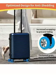 20/16/8/1pc Luggage Spinner Wheel Covers, Portable Luggage Wheel Protectors, Colourful Silicone Luggage Wheel Covers For 8 Wheel Spinner Luggage Sets, Office Wheelchair Noise Reducing Wheel Covers, Anti Abrasion, Anti Noise Luggage Covers, Luggage Protectors , Holiday Travel Essentials , Travel Accessories, Hand Carrying Luggage Wheel Covers For Most Wheeled Luggage Sets. - Multicolor - View 2