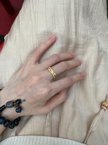 1pc Three-Layer Wrap-Around Micro-Set Rhinestone Brushed Ring, Unique Index Finger Ring, Fashionable Personalized, High-End