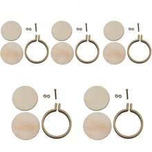 5/10 piezas Aros de bordado de madera mini de 4 cm, marco para punto de cruz manualidades DIY, kit de costura con círculo de bordado - Multicolor - Ver 12