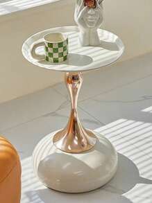 1 件铁制圆形边桌/咖啡桌、沙发边桌、卧室床头柜、小圆形边桌，适用于客厅、卧室、户外花园 - 彩色 - 查看 5