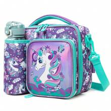 Lancheira Bolsa Para Crianças Meninas Com Alça De Ombro Destacável Para Creche Escola Unicórnio Rosa Lancheira Para Estudantes Da Escola - Kits de refeição - Ver 6