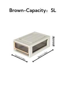 1pc 5/10/16/28/36/37/46/47L Large Capacity Drawer Storage Box, Closet Organizer/Bedroom Closet/Portable Closet, Plastic Transparent Storage Cabinet, Clothes And Underwear Large Capacity Storage Box, Stackable Storage Box High Hardness Storage Box - Brown - View 12
