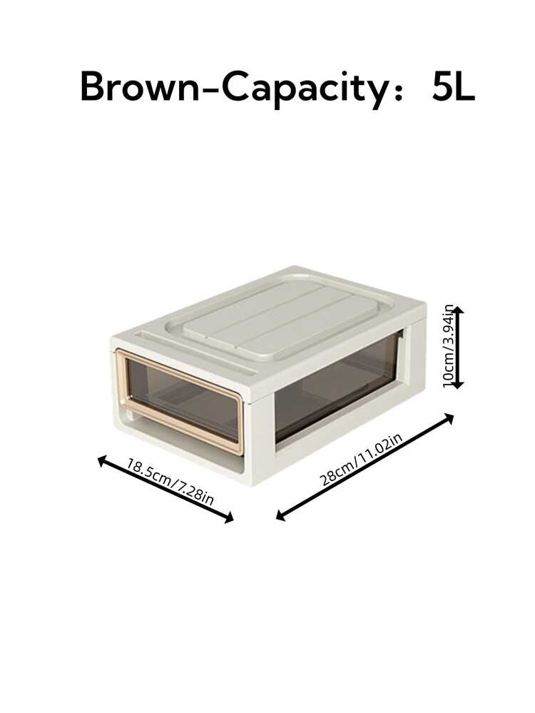 1pc 5/10/16/28/36/37/46/47L Large Capacity Drawer Storage Box, Closet Organizer/Bedroom Closet/Portable Closet, Plastic Transparent Storage Cabinet, Clothes And Underwear Large Capacity Storage Box, Stackable Storage Box High Hardness Storage Box - Brown - View 12