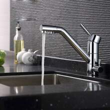 kangten 3 in 1 Drei-Wege Küche Wasserfilter Armatur Wasserhahn Osmose Anlage Tap Drehbar - Silber - Übersicht 8