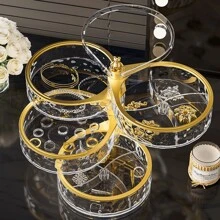 2025 New Arrival Luxury Jewelry Box, Multi-Layer Rotating Jewelry Storage Organizer Case For Earrings, Necklaces, Rings - Multicolor - View 2