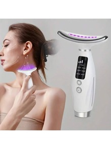 AXH 可充电面部和颈部按摩器，7 种模式面部按摩护理工具，送给女性和女孩的完美礼物 - 白色 - 查看 1
