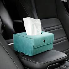 1 件挂式汽车纸巾盒、座椅扶手纸巾架、可折叠高端汽车内饰纸巾套
