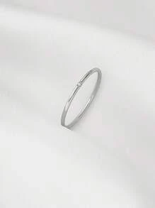1pc Minimalist S925 Sterling Silver Gold Plated Ultra- Micro Pave Cubic Zirconia Couple Ring, Delicate Luxury Ring
