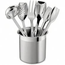 All-Clad Specialty - Juego de 5 herramientas de cocina de acero inoxidable con herramientas de cocina, utensilios de cocina plateados - 1 - Ver 1