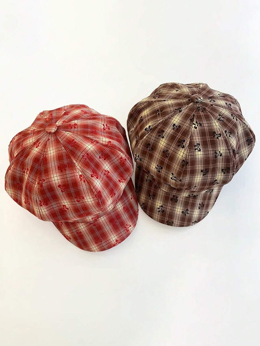 Butterfly Print Beret Hat For Women, Spring/Summer New Arrival - A - View 1