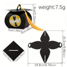 Party Gift Box Packaging, 24 Pcs Graduation Cap Gift Box, Graduation Candy Boxes Party Favors, Graduation Hat Favor Box With Tassel Treat Boxes For Tables Graduation Decorations Grad Party Favor - Black - View 8