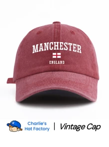 1 Pc MANCHESTER ENGLAND Print Washed Baseball Cap, Classic Casual Stylish Vintage Soft Sweatband Adjustable Size Lightweight Sun UV Protection Versatile Vintage Dad Hat, Suitable For Outdoor Sports Daily Wear Party Vacation Perfect Gift For Father Hubby And Friends - Manchester - View 18