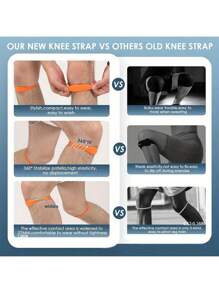 Knee Brace For Women & Men With Patella Band Stabilizer - Adjustable Knee Compression Sleeve For Running, Basketball, Hiking | Non-Slip Silicone Support & Pain Relief - Multicolor - View 8