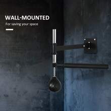 HOMCOM Wall Mount Fast-Reflexes Speed Bag Boxing, Height Adjustable Punching Bag, MMA, Martial Arts And Boxing Equipment For Training At Home - Black - View 5
