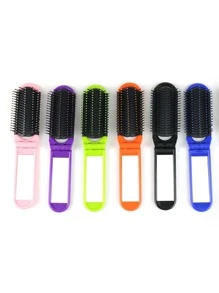 1 件塑料折叠镜发梳 - 旅行迷你口袋发刷 - 便携式小巧梳子，带化妆镜、发刷、梳子、美发工具、美发产品及配件，适用于理发沙龙美容旅行必需品