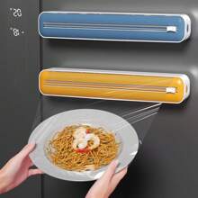 塑料厨房薄膜切割器和分配器 - 整理保鲜膜、烘焙纸和锡箔 - 食品包装必备厨房储存工具，最大容量为直径 4.5 厘米/1.77 英寸的厨房用纸