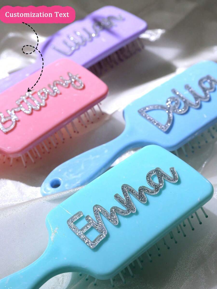 1pc Personalized Macaron Color Name Customized Massaging Comb, Gift For Her, Holiday Gift, Small Gift