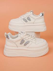 Zapatillas con plataforma para mujer, nuevos zapatos de mujer para primavera/otoño, zapatos casuales blancos con elevador