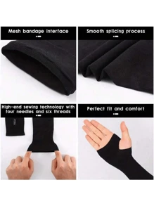 UV Sun Protection Arm Sleeves With Thumb Hole For Men Youth, Cooling Sleeve To Cover Tattoo Sunscreen Compression Arm Sleeve Summer Cooling Cuff For Men Outdoor Running Fishing Sun Protection Cover Sleeves Cover Arms Black Arm Sleeve - Multicolor - View 4