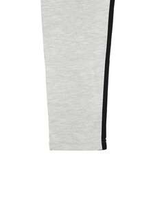 Set de 2 piezas Conjunto deportivo de verano con cuello redondo y manga corta a rayas de moda - Gris - Ver 5
