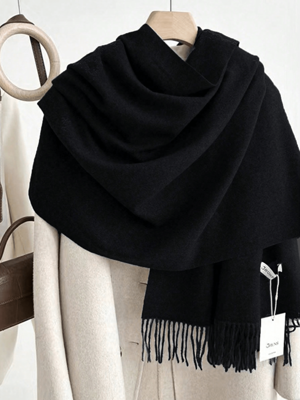 1pc Women's Winter Scarf Soft Feel Shawls And Wraps Large Solid Color Tassel Scarves Ladies Daily Life Evening Dresses Travel Office Wedding And Gift