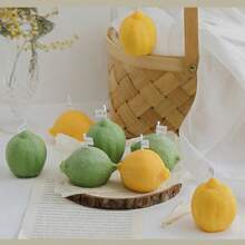 1pc Realistic Lemon-Shaped DIY Candle & Soap Mold - Reusable Plaster Craft Kit For Aromatherapy Candles And Handmade Natural Soaps - White - View 2