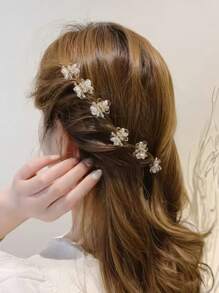 6pcs Transparent Floral Hair Clips, Fashionable Bangs Side Hair Clips, Delicate Hair Accessories