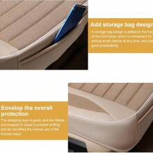 1件/2件/3件装亚麻汽车座椅套，汽车座椅垫保护套，附详细安装视频，舒适透气，时尚耐用，四季通用，适用于轿车、SUV、卡车 - 後排 - 查看 11