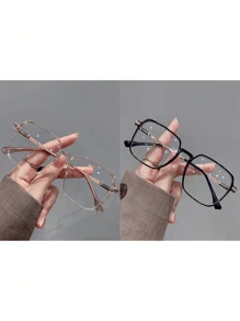 3片装眼镜防止视觉疲劳看电脑看电视玩游戏看手机透明镜片护眼时尚眼镜 - 香檳色 - 查看 15