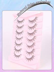 7 对漫画睫毛透明带状睫毛自然交叉纤细假睫毛角色扮演化妆 3-14 毫米