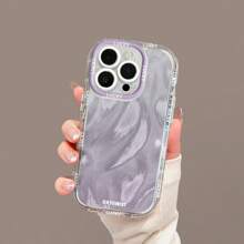 Funda protectora de chifón simple con degradado compatible con iPhone 16 Pro Max/15 Plus, funda de teléfono con estilo anti caídas compatible con iPhone 14, 13, 11