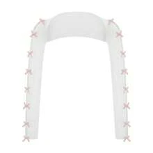 Women Lace Hollow Out Shrug Open Front Cropped Cardigan Bolero Fishnet Shawl Arm Sleeves With Finger Holes Halloween Costume Accessories - 淺粉色 - 查看 3