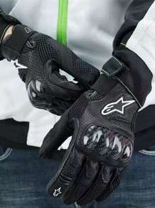 Alpinestars Moto Alpines SMX-1 AIR V2 越野摩托车摩托车赛车触摸屏皮革碳纤维摩托手套 - 黑色 - 查看 8