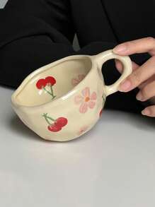 1 件 Ditsy 花卉陶瓷咖啡杯，时尚情侣牛奶杯，高品质早餐杯，适合居家返校 - 彩色 - 查看 10