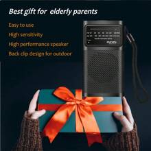 INDIN 便携式收音机 AM FM，应急收音机，配有高品质扬声器、耳机插孔、2AA 电池供电收音机，可远距离接收，袖珍收音机，适合室内、室外和紧急情况使用