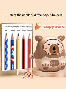 1pc Capybara Shaped Sharpener, Cute & Cartoonish, Multipurpose & Easy To Use Student Pencil Sharpener, Thick Material Durable Anti-Drop Alloy Blade, Suitable For Various Pencil Sizes Back To School