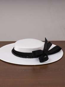 French Style Mini Hat, Bridal Hat, White Hat, Wedding Hat, Headdress Hat, Mini Hat, Women's Hat, Adult Hat, Retro Hat, Qipao Dress Hat, Veil Hat, Mini Hat, Women's Hat, Elegant Women's Hat, Women's Formal Hat - 1134 - View 3