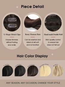 Yilite Hair Extensions Clip Ins 14-20 Inch 7pcs #2 Darkest Brown Clip In Hair Extensions Human Hair Straight Clip In Hair Extensions Real Human Hair Double Weft (14-20 Inches #2 Darkest Brown) - S2 - View 7