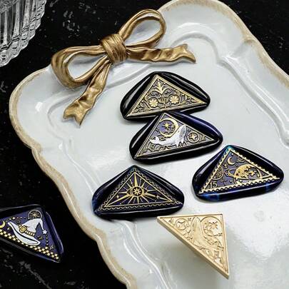 复古神秘系列三角形蜡封印章 - 非常适合情书、邀请函、节日贺卡、笔记本、剪贴簿、DIY 工艺品