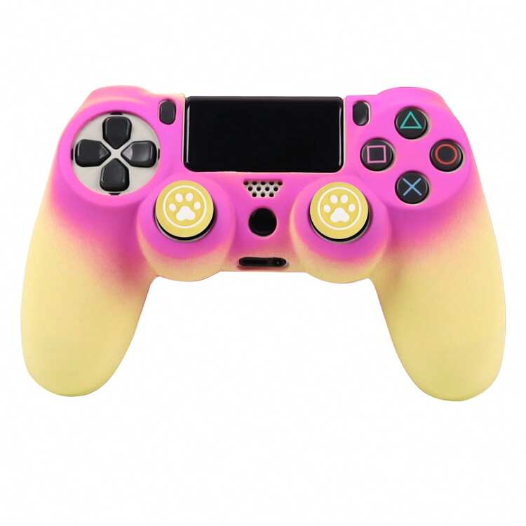 适用于 Playstation 4 控制器的渐变色控制器外壳，RALAN 1 控制器保护壳 + 2 个定制拇指握把盖 - 彩色 - 查看 13