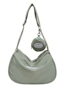 尼龙饺子形休闲手提包带小袋，夏季新款女士设计