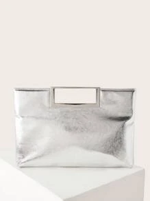 大容量豹纹翻盖手提包，适合女性日常通勤或约会，也适合派对、婚礼、舞会、盛会等场合，可搭配婚纱、礼服、晚礼服、生日礼服等。 - 銀色 - 查看 2