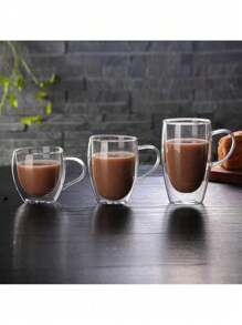 2-4-6pcs Double Walled Glass Coffee Cups With Handles, Espresso Cups, Tea Cups, Thermal Insulation. Suitable For Espresso, Matcha, Cappuccino, Tea Bags. Kitchenware Holiday Gifts Back To School